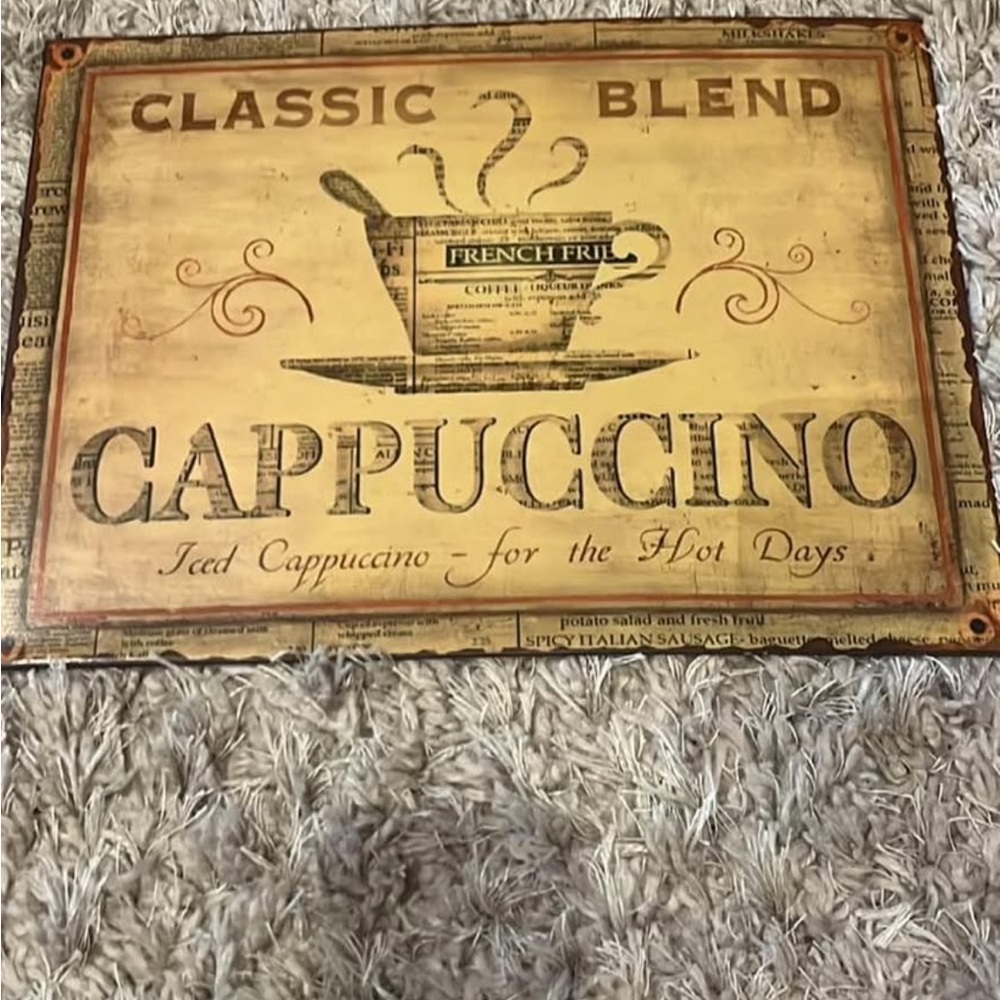 Vintage Cappuccino Metal Sign